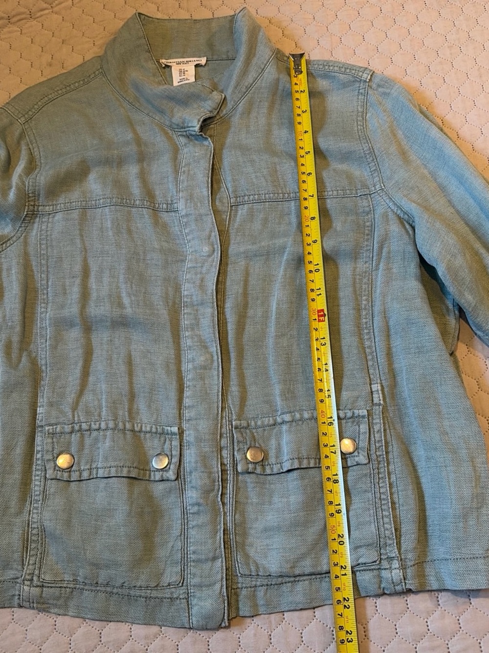 Christian Siriano Olive Green Washed Utility Jacket - Picture 6 of 8